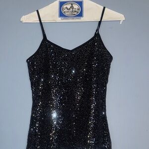 Black Sequin Camisole Top